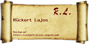 Rückert Lajos névjegykártya