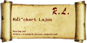 Rückert Lajos névjegykártya